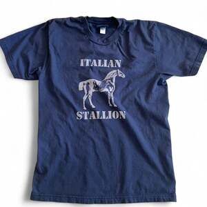 BDG Italian Stallion Horse Graphic T-Shirt Navy Blue